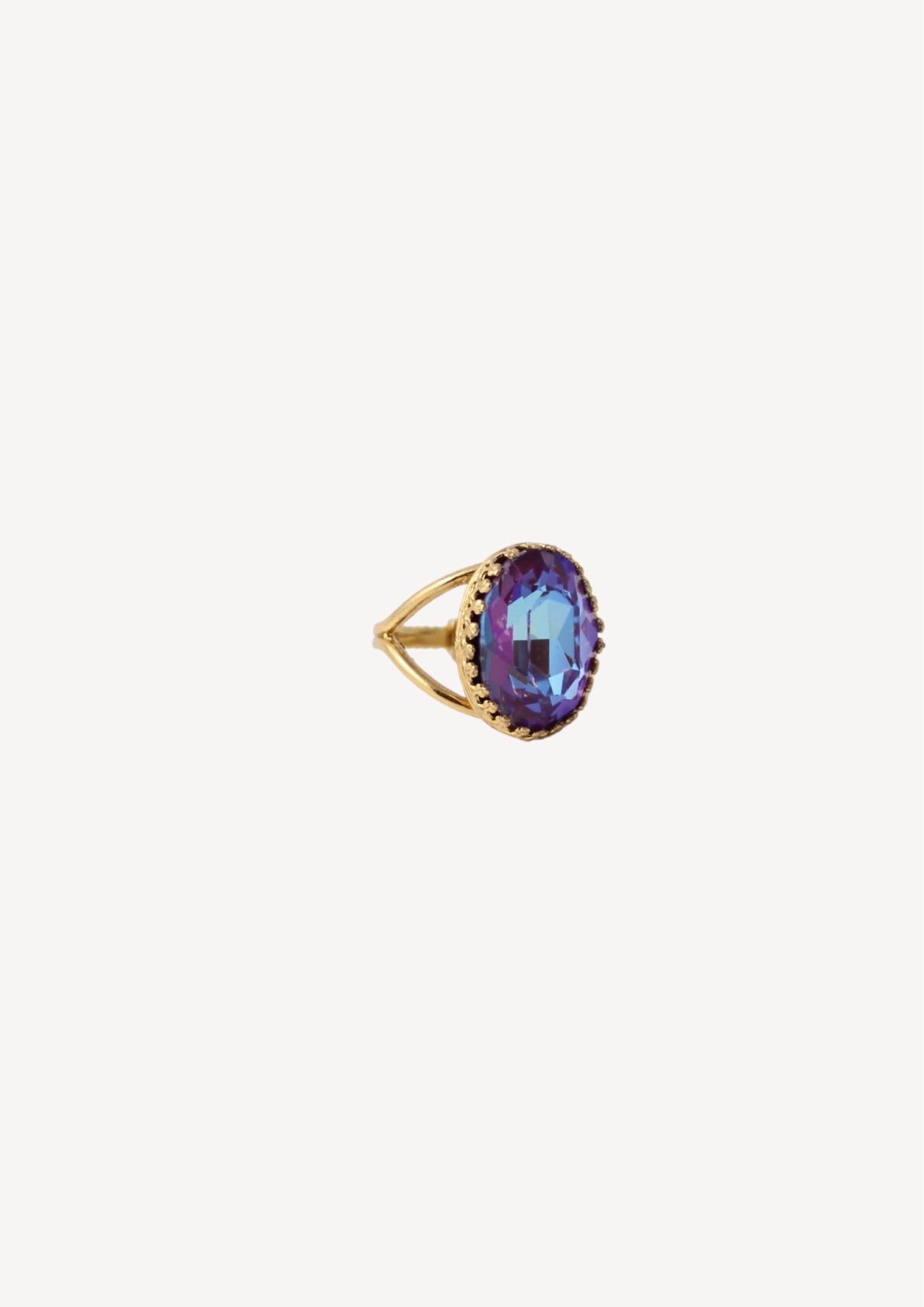 BAGUE ALEXANDRE CRISTAL HELIOTROPE