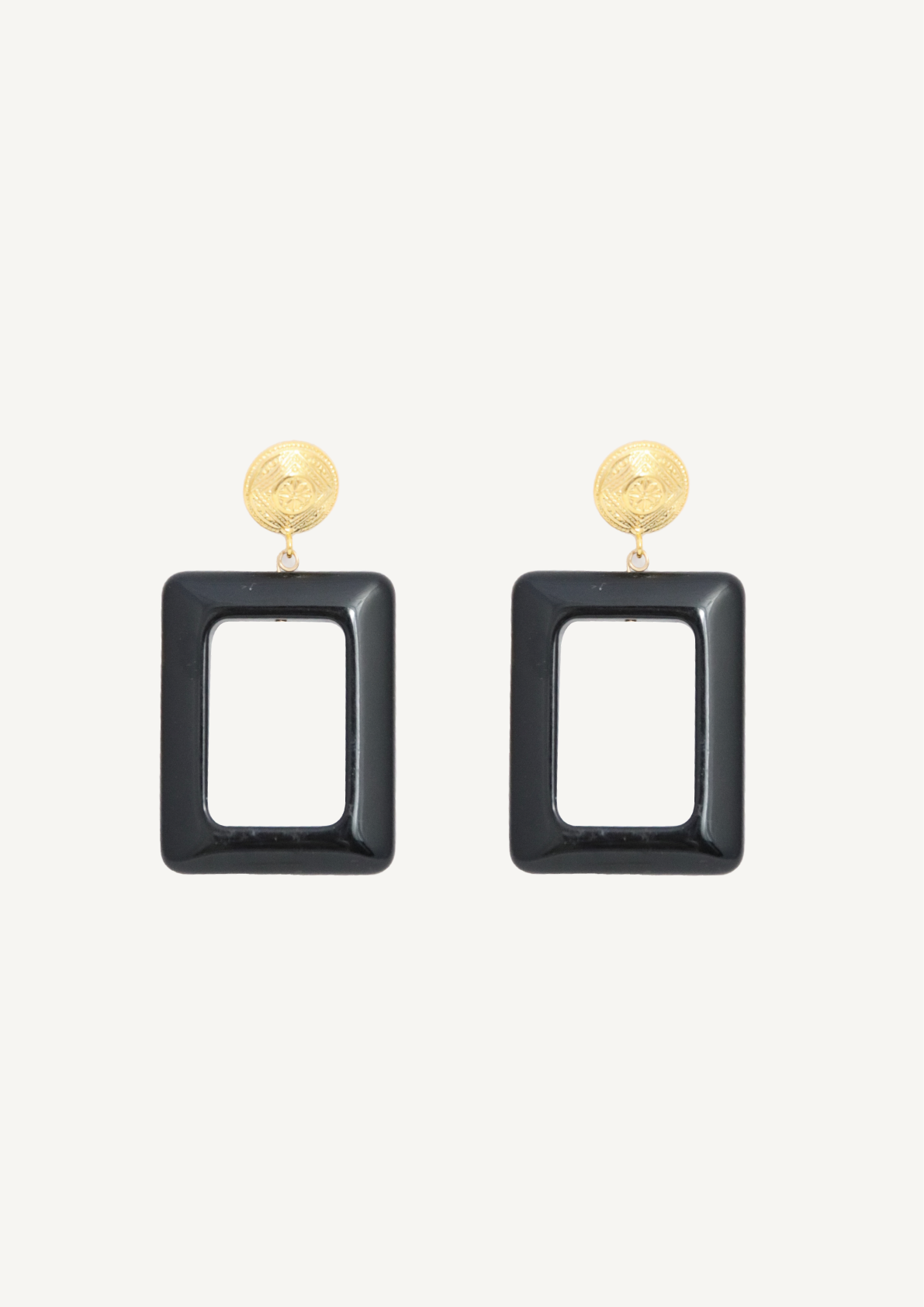 BOUCLES D'OREILLES OCTAVE NOIRES