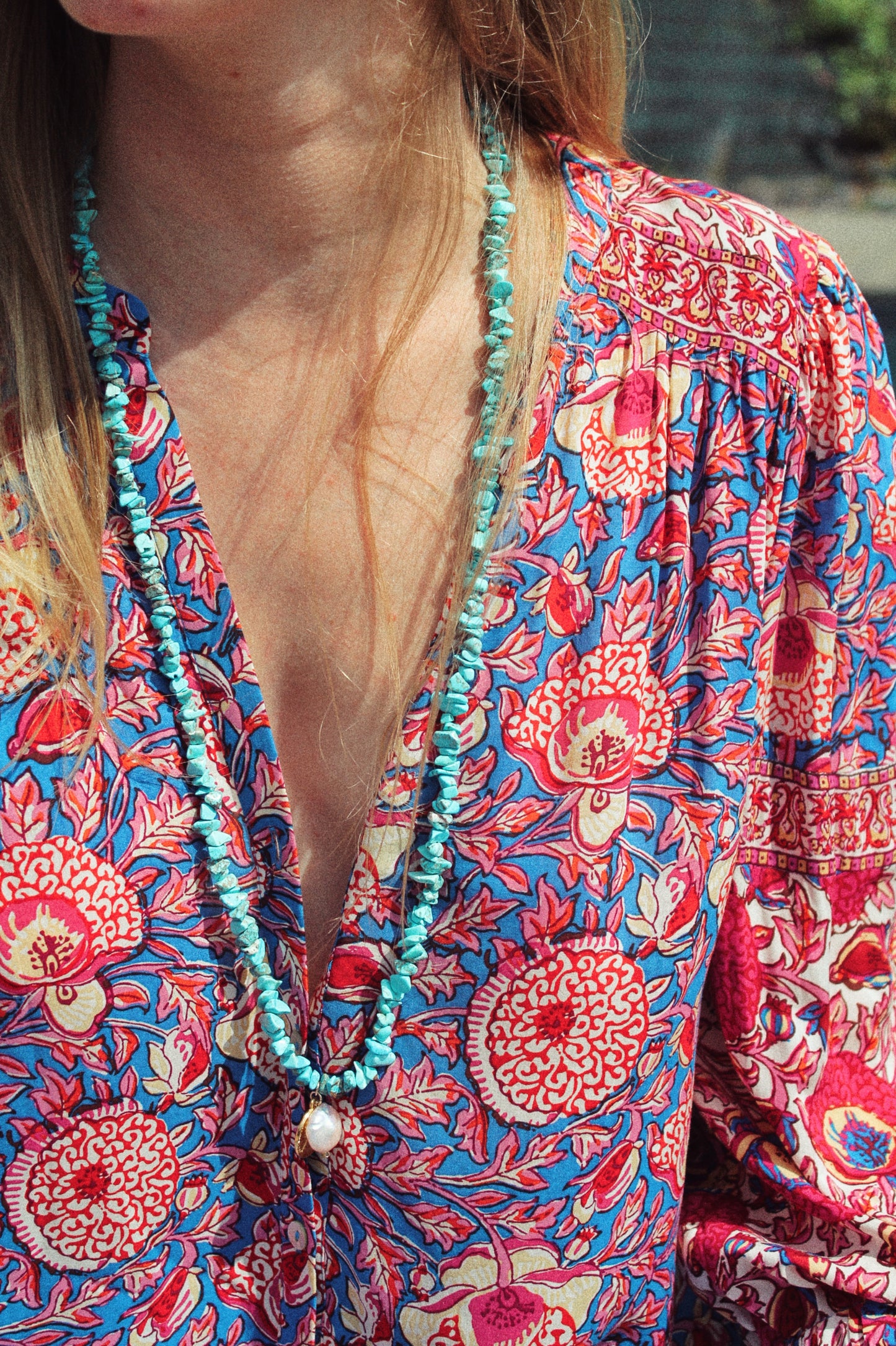 SAUTOIR EZRA TURQUOISE