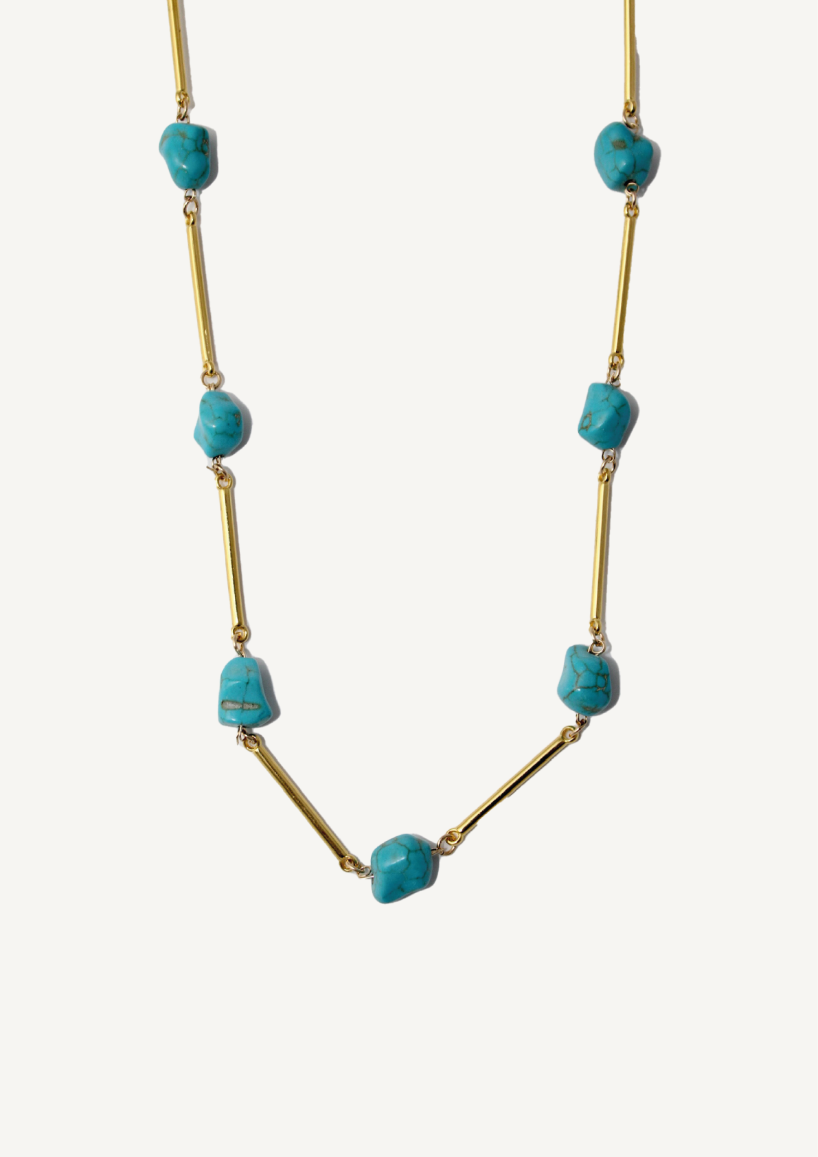 SAUTOIR EZRA TURQUOISE ET DORÉ